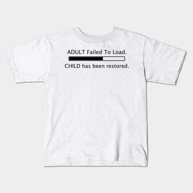 Adult failed to load (Black) Kids T-Shirt by Russell102
